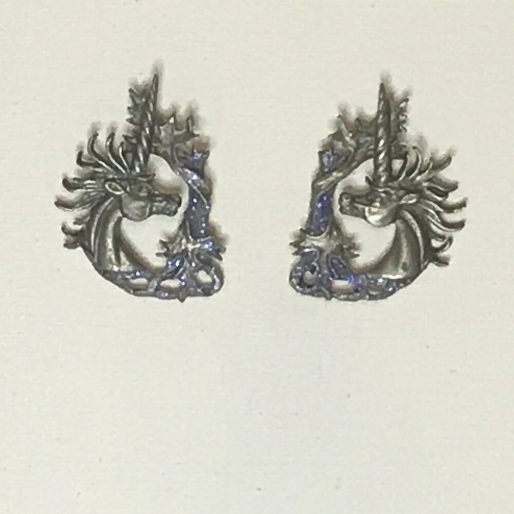 Vintage Pewter Unicorn earrings